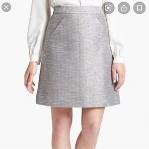 NWOT Kate Spade Size 2 Metallic Threads Jazz Skirt - Gold + Silver